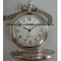 Dual Opening Mechanical Hand Wind Pocket Watch Gold Tone